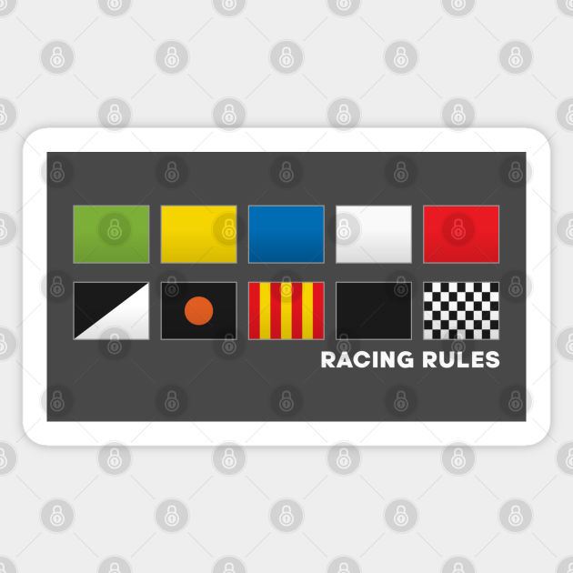 'Racing Rules' F1 Flag Motorsport White Text Design Formula 1